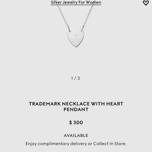 Gucci Trademark Necklace with Heart Pendant - Picture 4 of 4